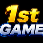 1st Game logo with bold golden and neon text on black background