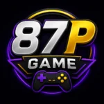 87P Game logo with neon gaming style and controller icon
