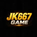 JK667 Game stylish gold and silver logo text on dark background