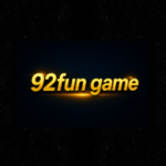Golden 3D text logo reading “92fun game” on a dark gradient background with glowing light effects.