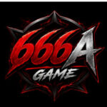 666A Game HD logo design with premium black background and modern golden gaming typography for APK website branding.