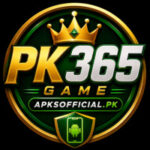 PK365 Game logo with golden crown, green premium badge style, and APKSOFFICIAL.PK branding on dark background.