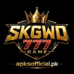 SKGWD777 gaming logo with golden 777 text, casino elements, dark glowing background, and APKSOFFICIAL.PK branding.